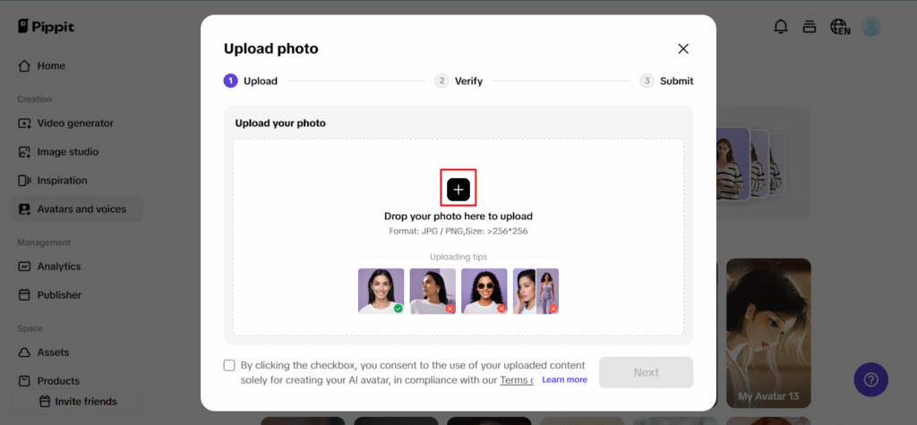 Step 2: Upload your photo profile